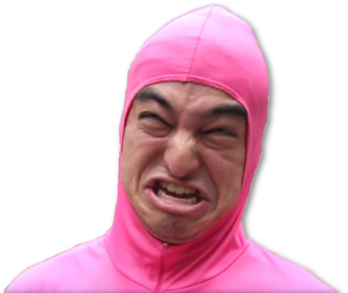 Pink Hoodie Man Grimacing PNG image