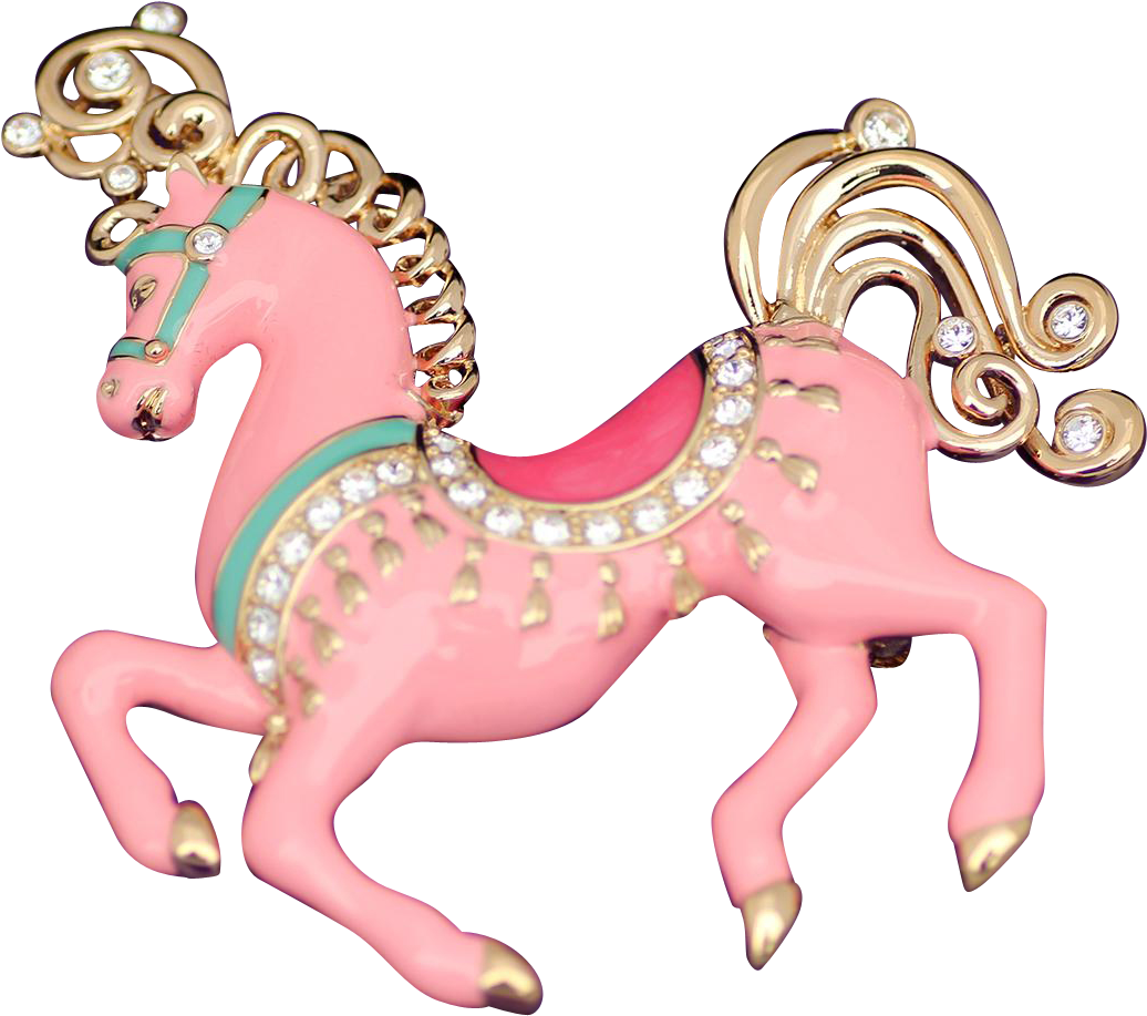 Pink Horse Charm Jewelry PNG image