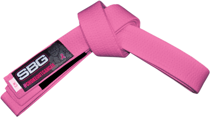 Pink Jiu Jitsu Belt S B G Choke Out Cancer PNG image