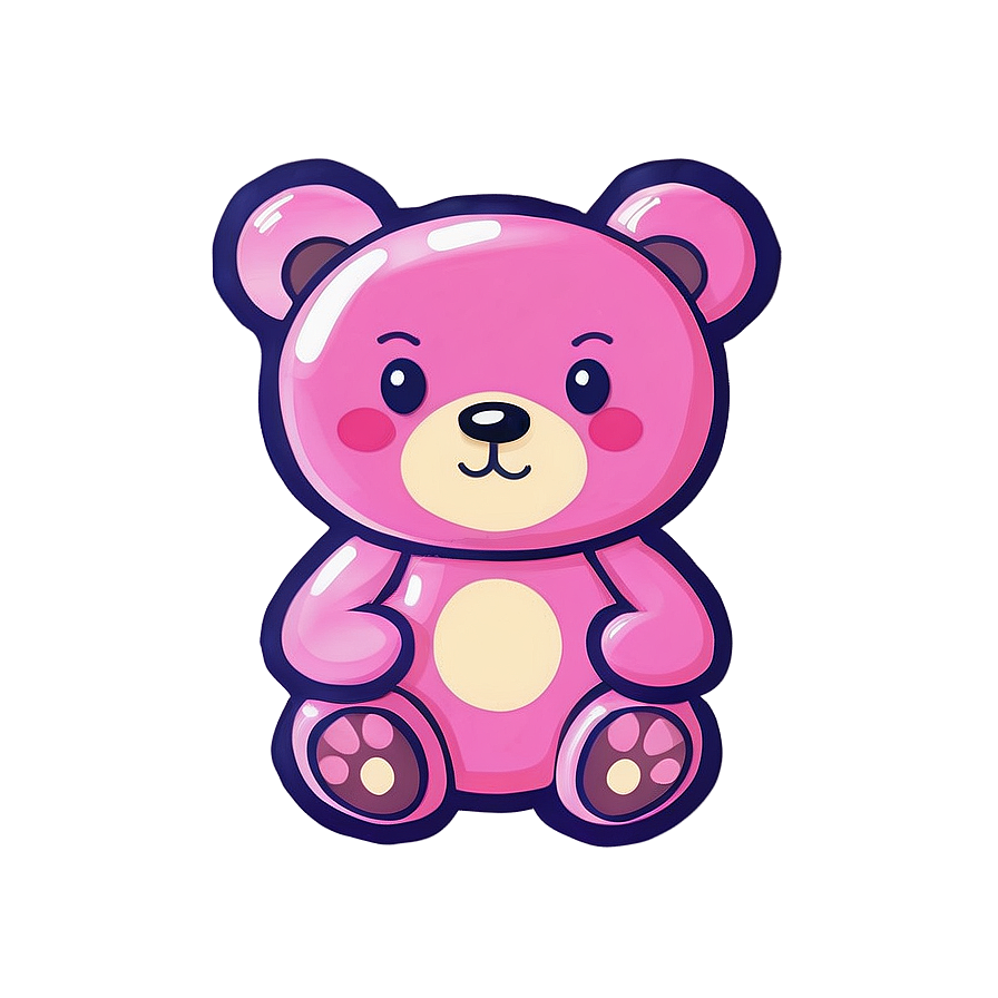 Pink Kawaii Bear Clipart Png 06292024 PNG image