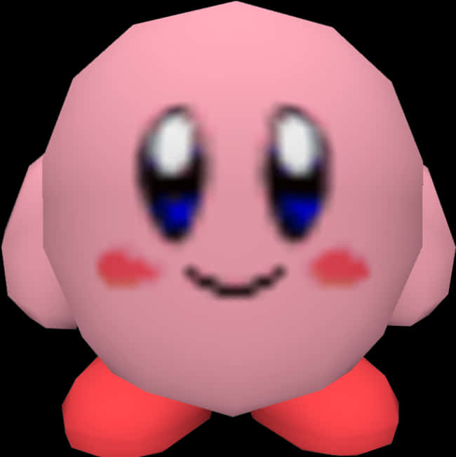 Pink Kirby Character Graphic PNG image
