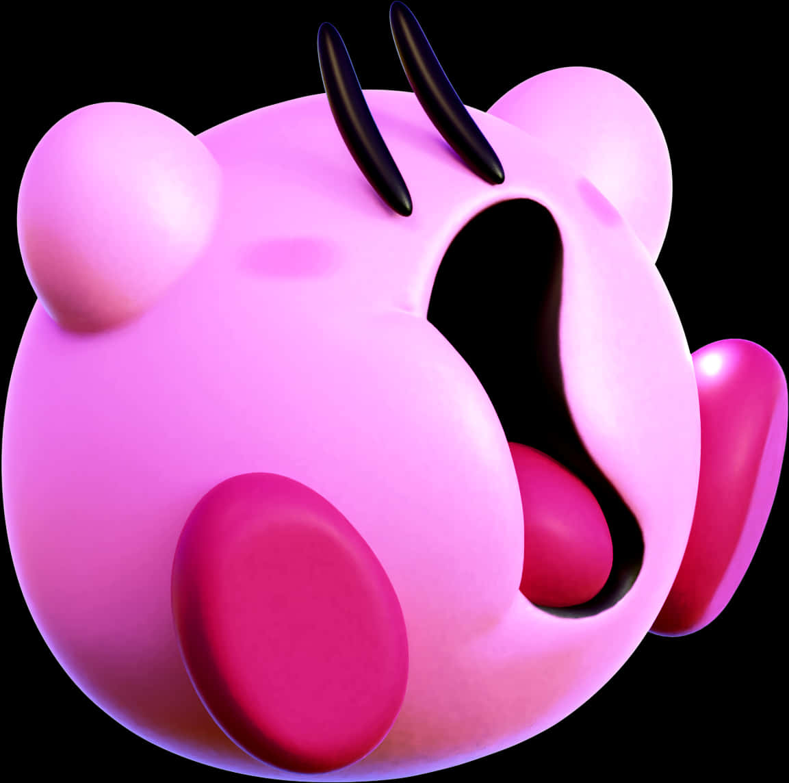 Pink Kirby Character Render PNG image