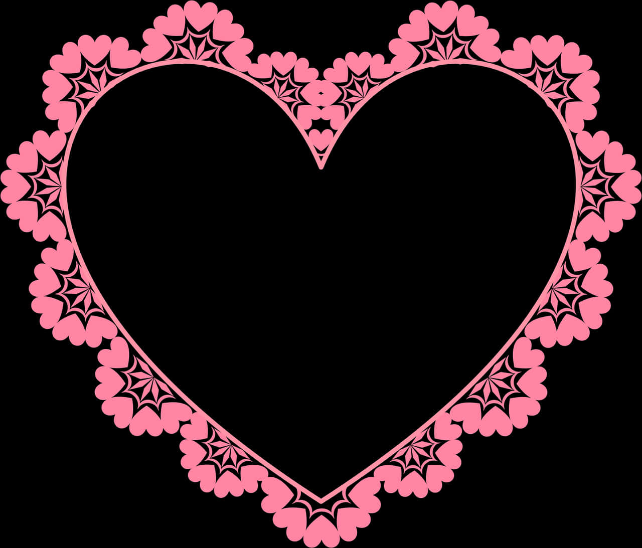 Pink Lace Heart Outline PNG image