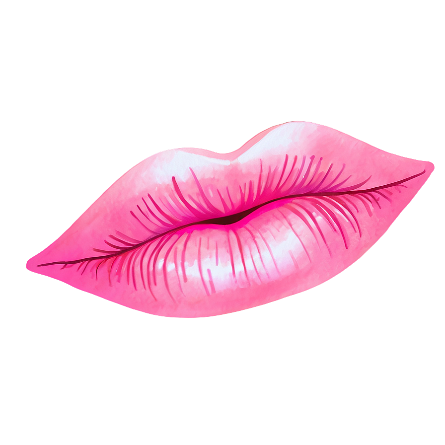 Pink Lips In Watercolor Style Png 83 PNG image