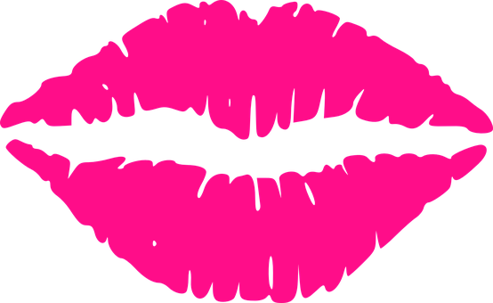 Pink Lips Silhouette Graphic PNG image