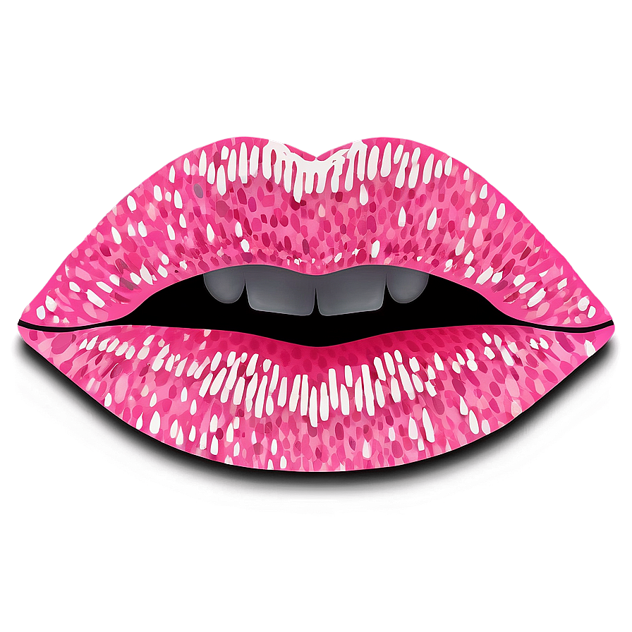 Pink Lips With Glitter Overlay Png Cfq PNG image