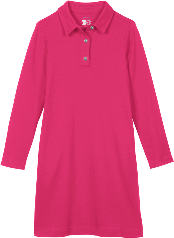 Pink Long Sleeve Polo Shirt PNG image