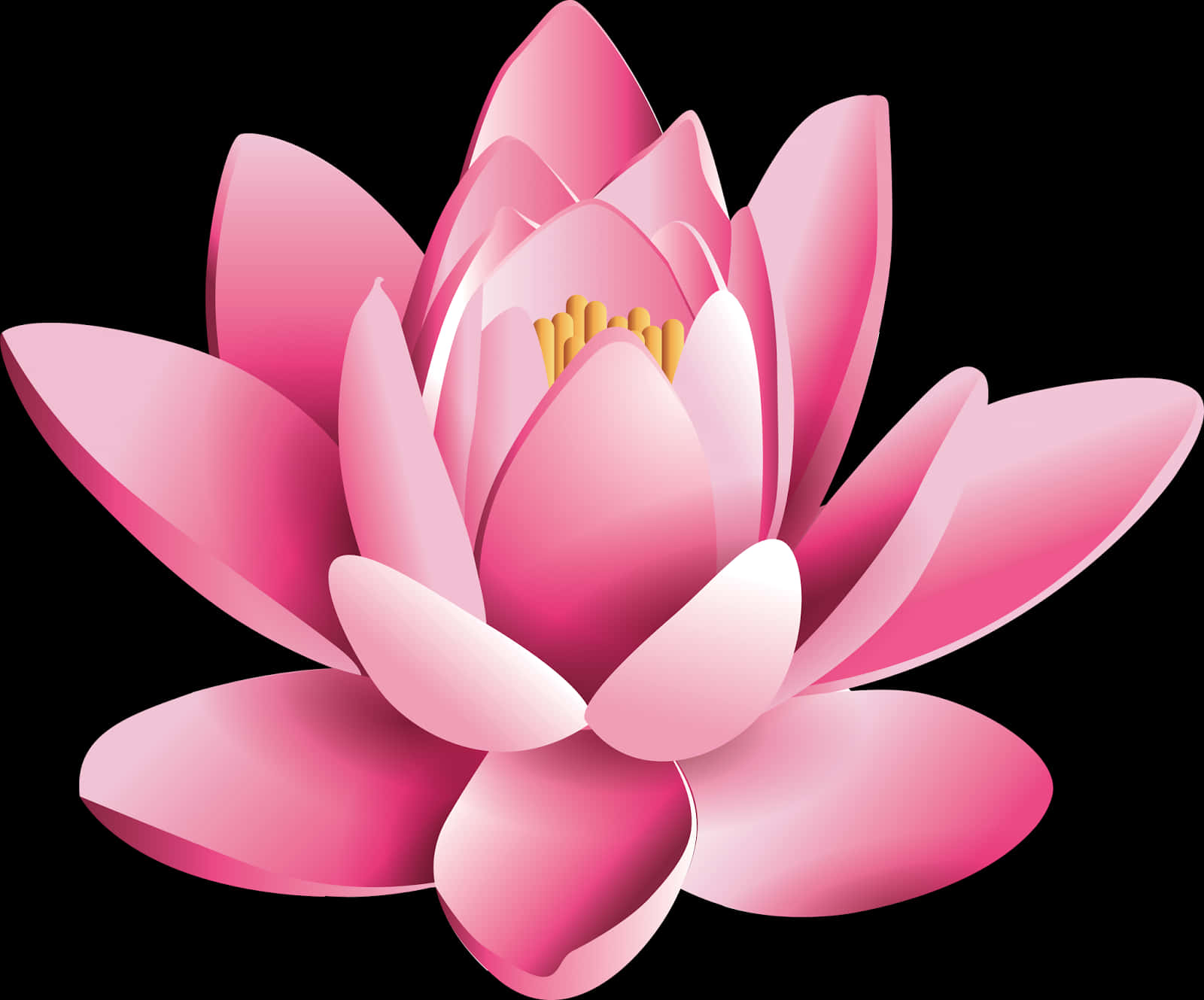 Pink Lotus Flower Illustration PNG image