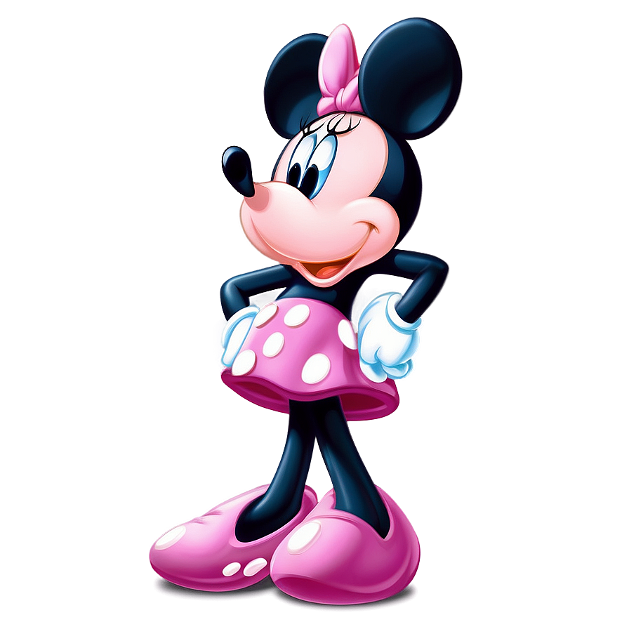 Pink Minnie Mouse Cute Pose Png 30 PNG image