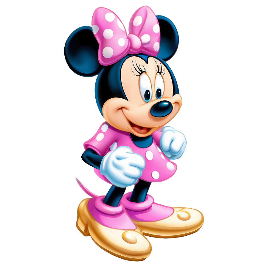 Pink Minnie Mouse Cute Pose Png Anw PNG image