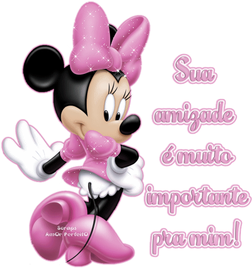 Pink Minnie Mouse Friendship Message PNG image