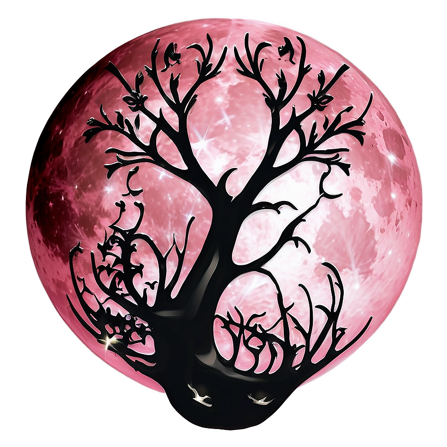 Pink Moon Fantasy Design Png 06252024 PNG image