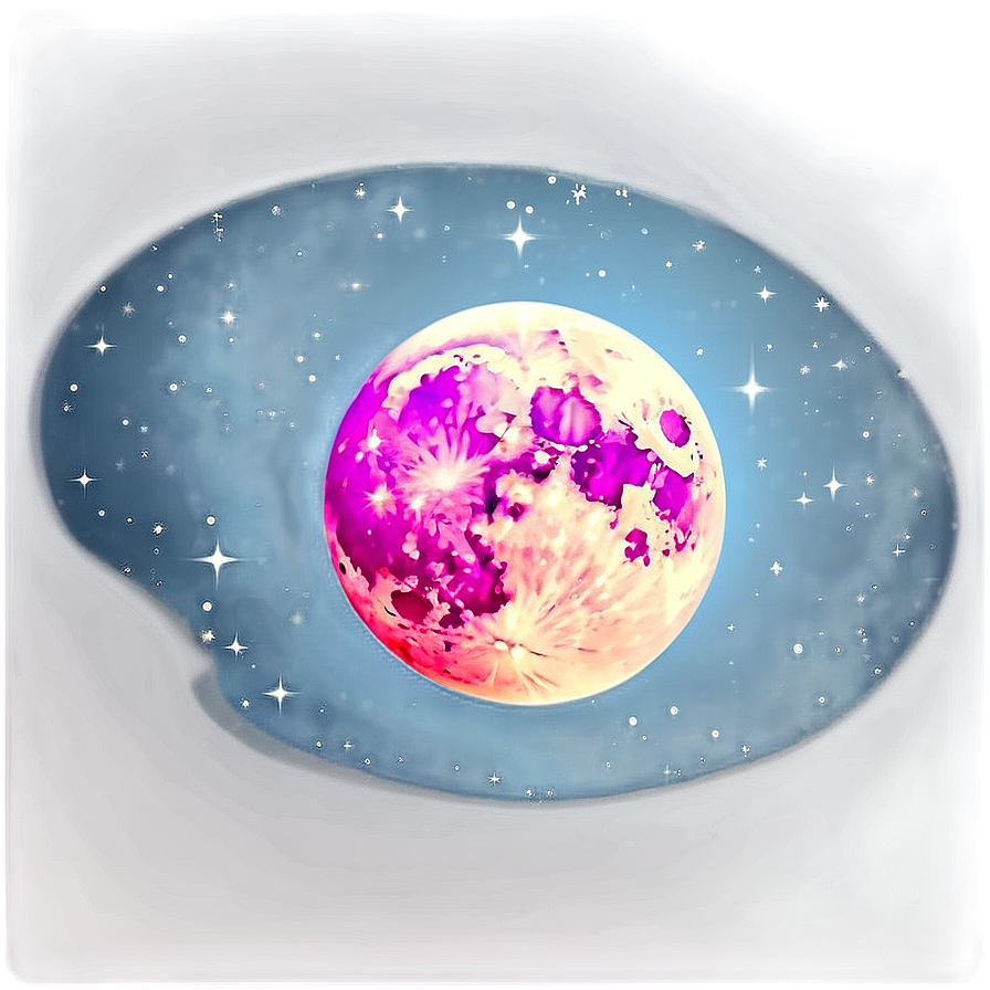 Pink Moon In Night Sky Png Qvw PNG image