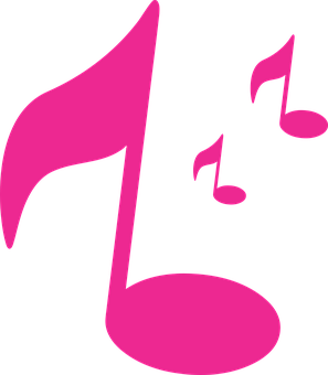 Pink Musical Notes Graphic PNG image