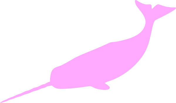Pink Narwhal Silhouette PNG image