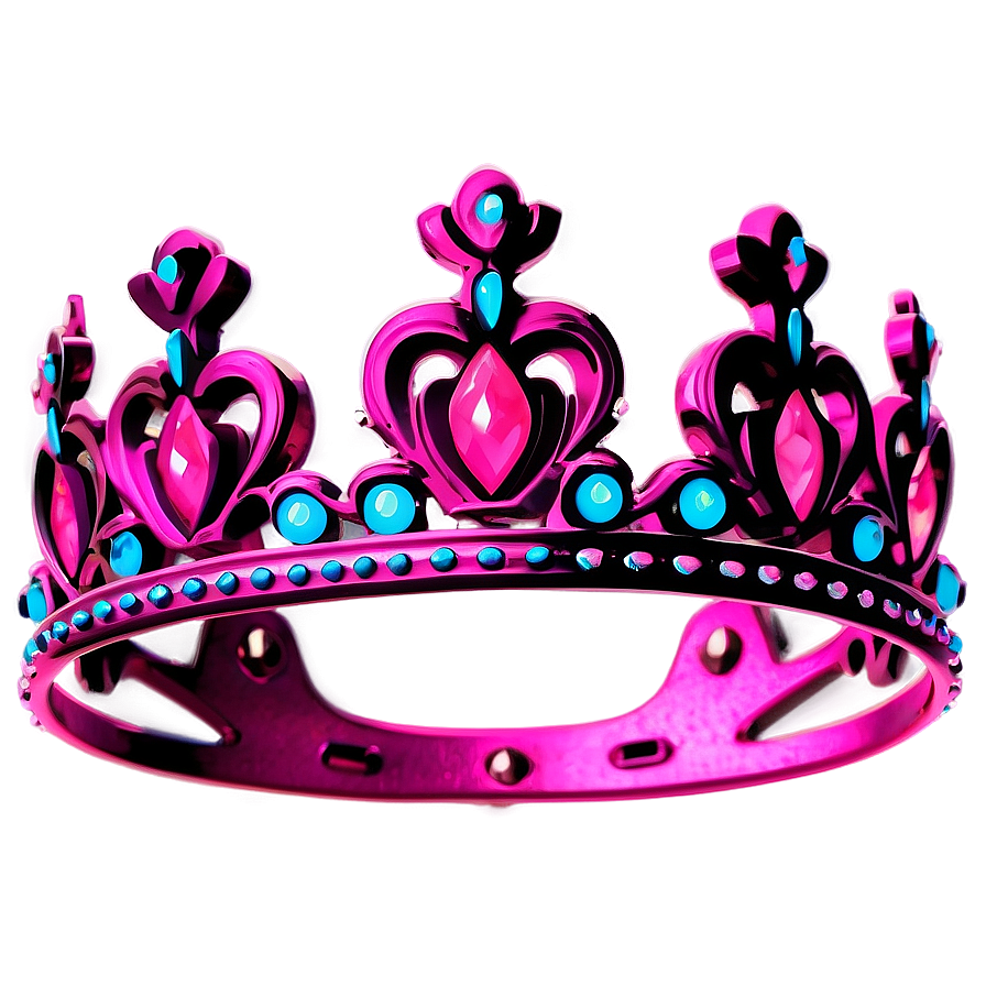 Pink Neon Crown Png 06272024 PNG image