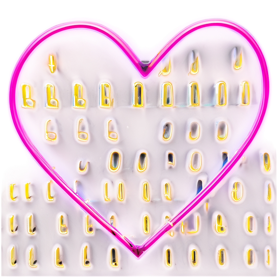 Pink Neon Heart Png 5 PNG image