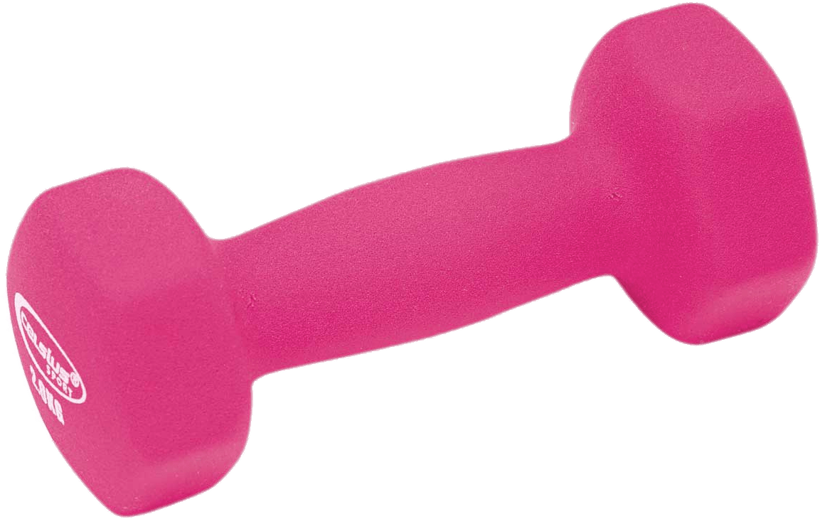 Pink Neoprene Coated Dumbbell PNG image