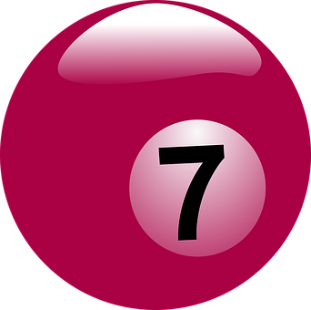 Pink Number7 Billiard Ball PNG image