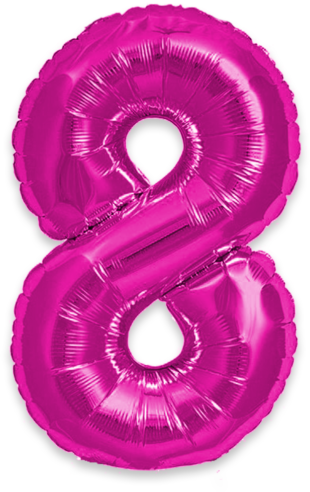 Pink Number8 Balloon PNG image