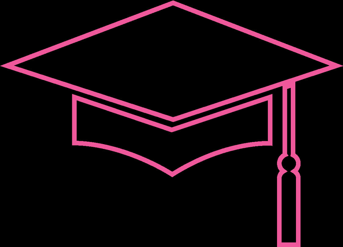 Pink Outline Graduation Cap Icon PNG image