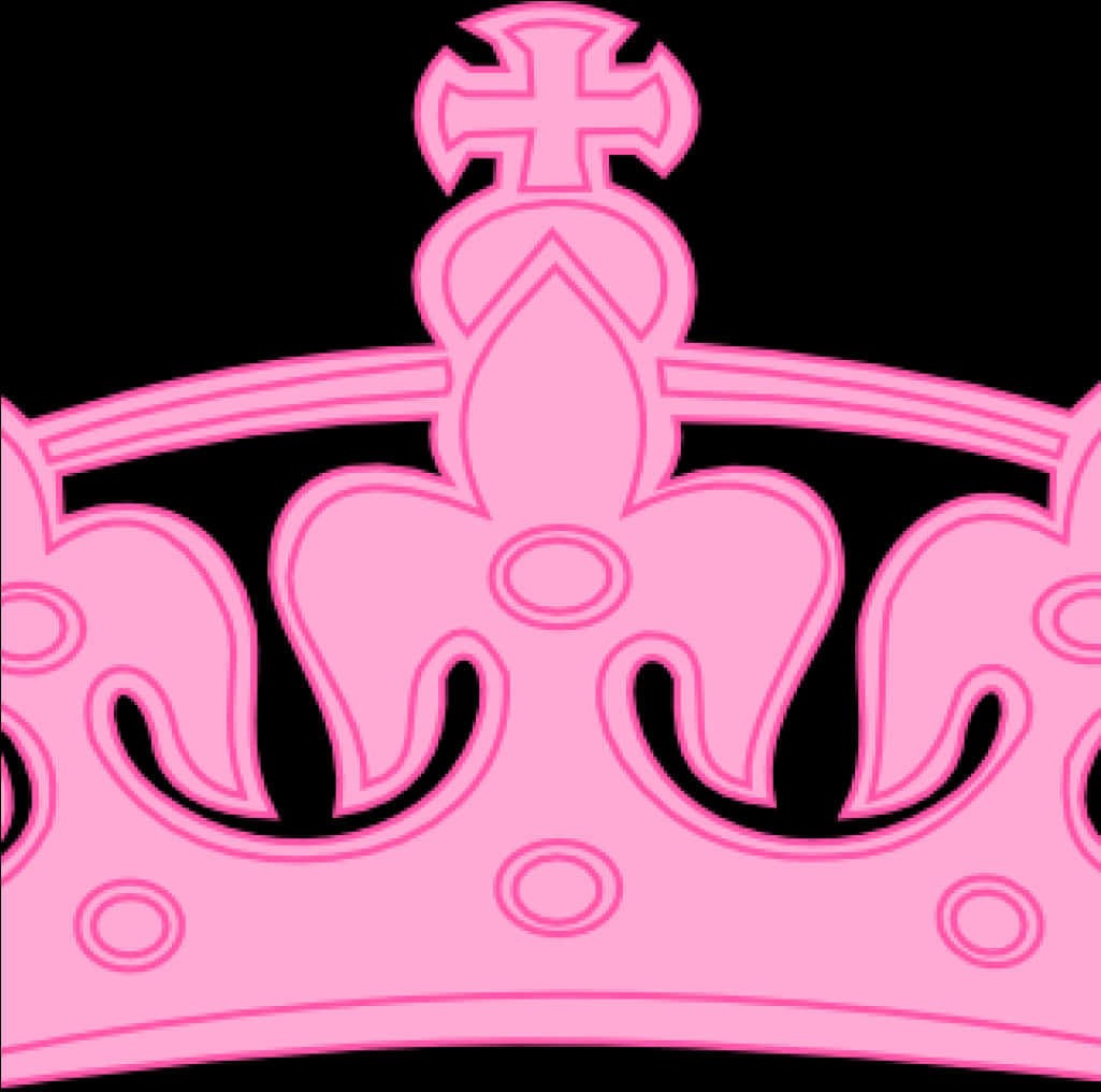 Pink Outlined Crown Graphic PNG image