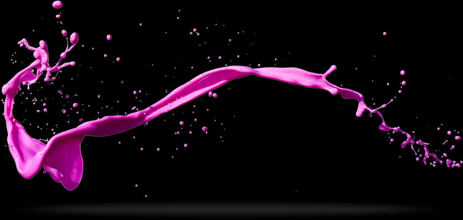 Pink Paint Splashon Black Background PNG image