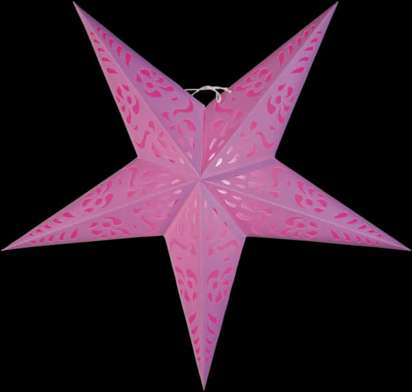 Pink Paper Star Lantern PNG image