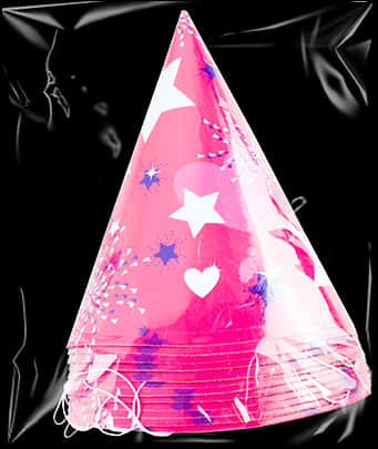 Pink Party Hatwith Starsand Hearts PNG image