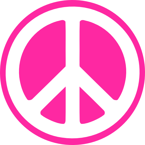 Pink Peace Symbol PNG image