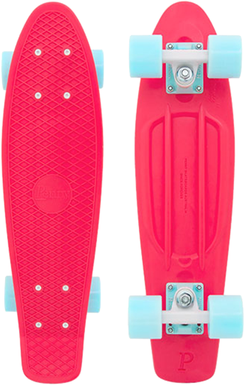 Pink Penny Skateboard Topand Bottom View PNG image