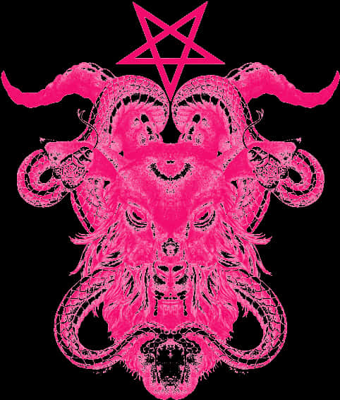 Pink Pentagram Occult Symbol PNG image