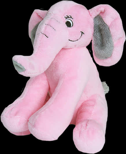 Pink Plush Elephant Toy PNG image