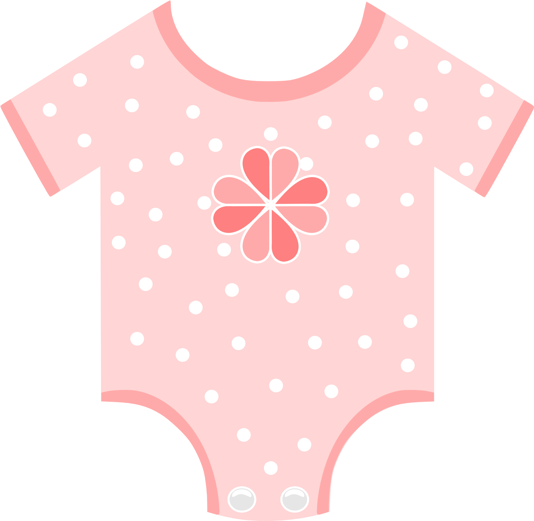 Pink Polka Dot Baby Onesie PNG image