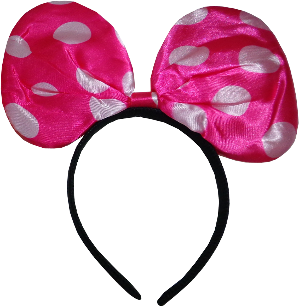Pink Polka Dot Bow Headband PNG image