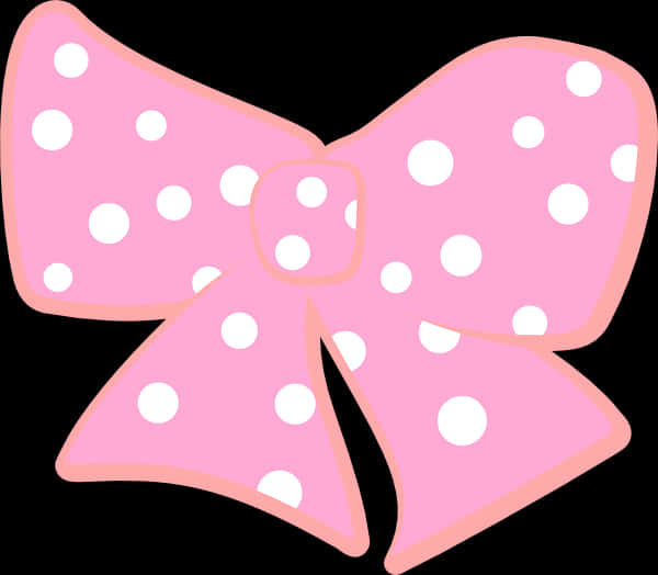 Pink Polka Dot Bow Illustration PNG image