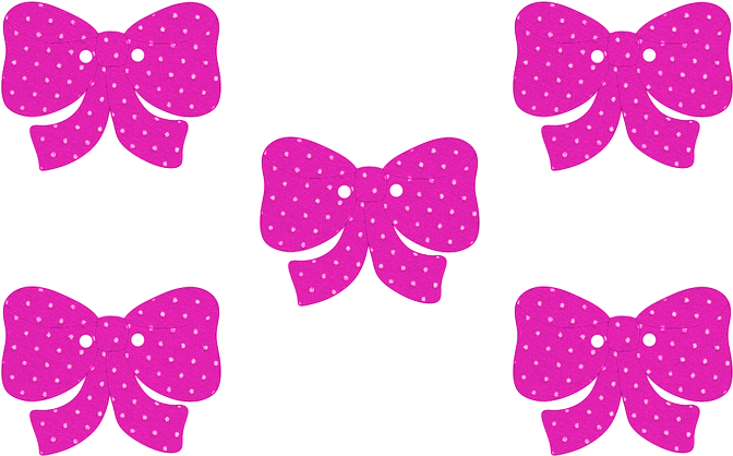 Pink Polka Dot Bows Pattern PNG image