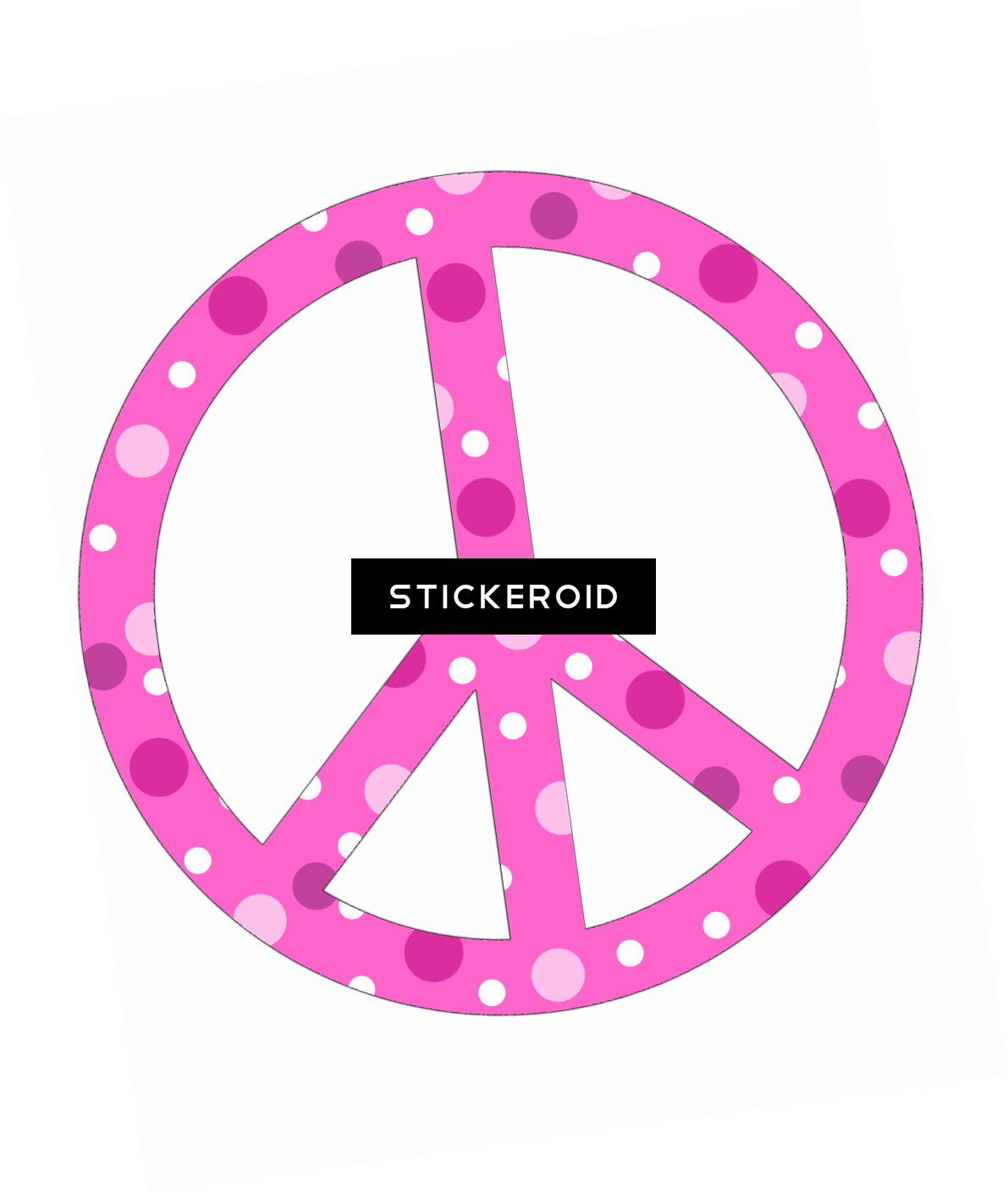 Pink Polka Dot Peace Symbol PNG image