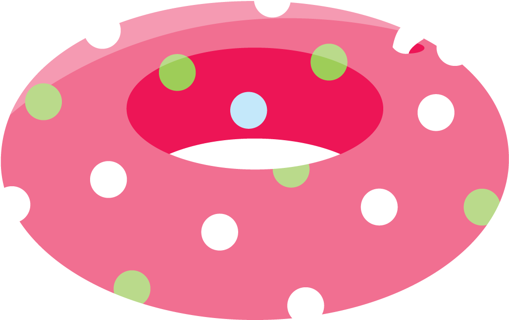 Pink Polka Dot Swim Ring PNG image