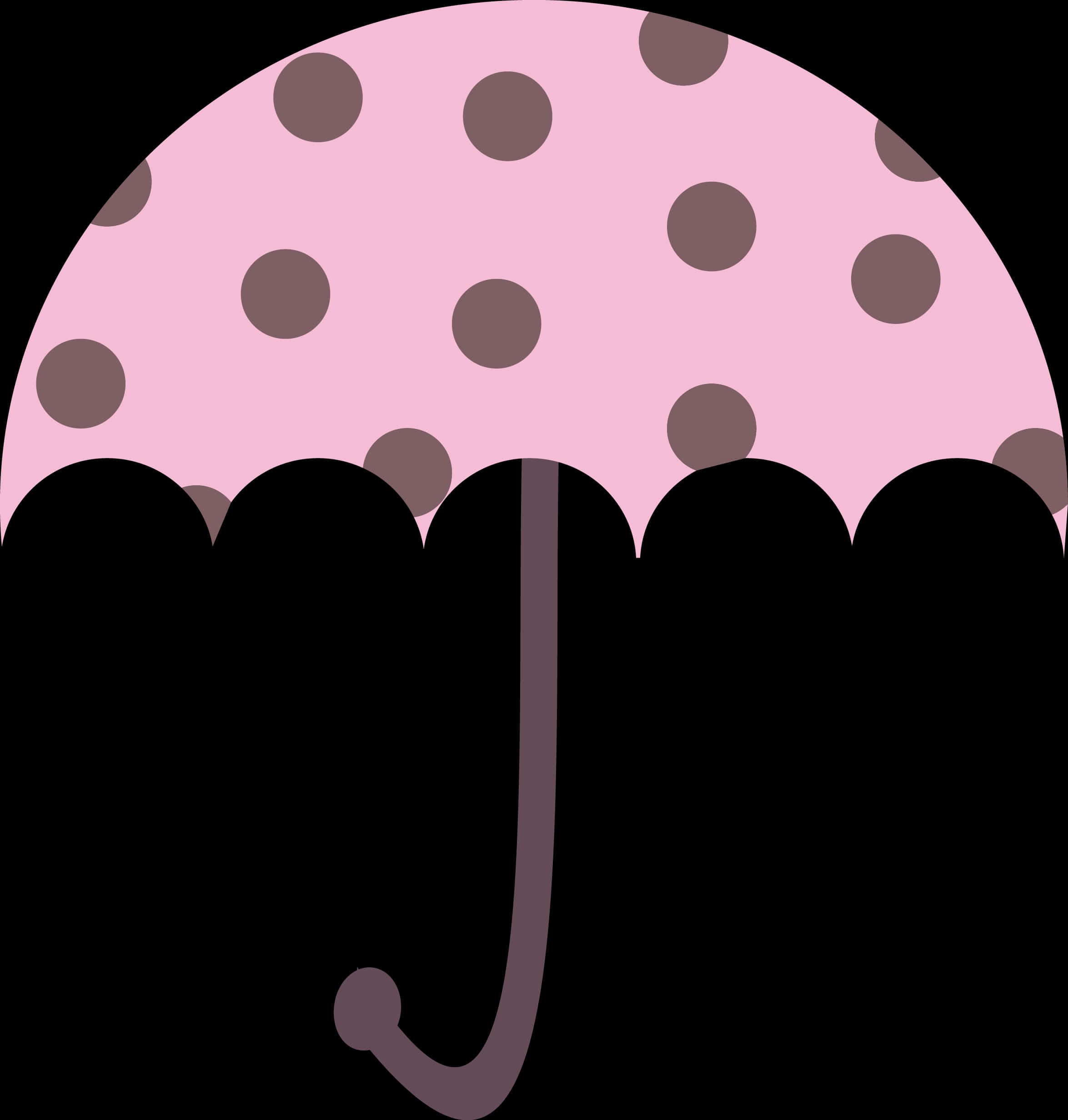 Pink Polka Dot Umbrella Graphic PNG image