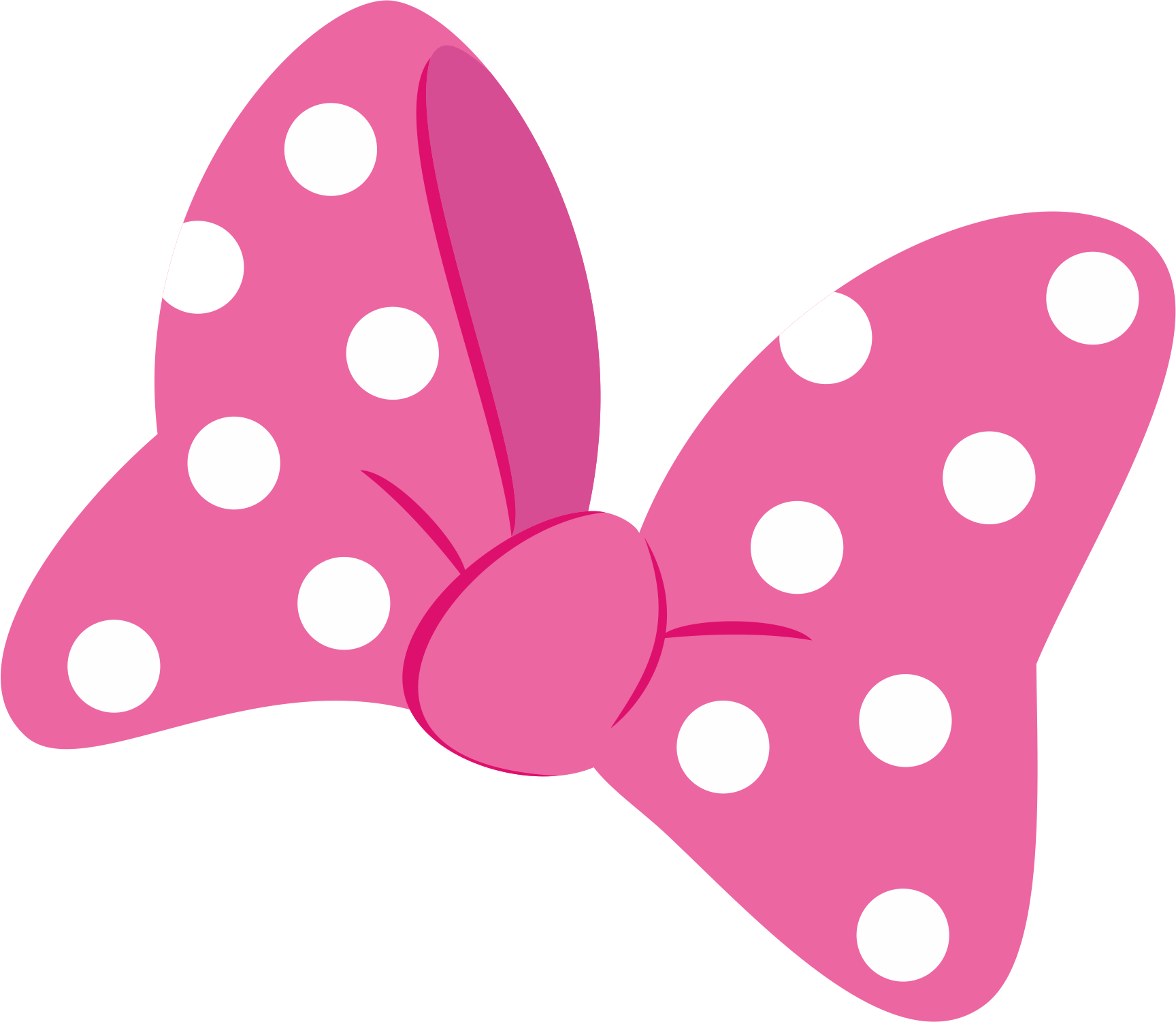 Pink Polka Dotted Bow Illustration PNG image