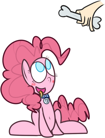 Pink Pony Cartoon Bone Temptation PNG image