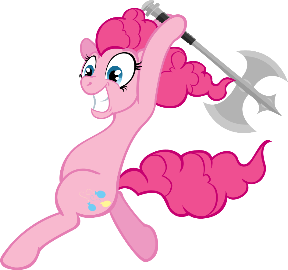 Pink Pony With Axe PNG image