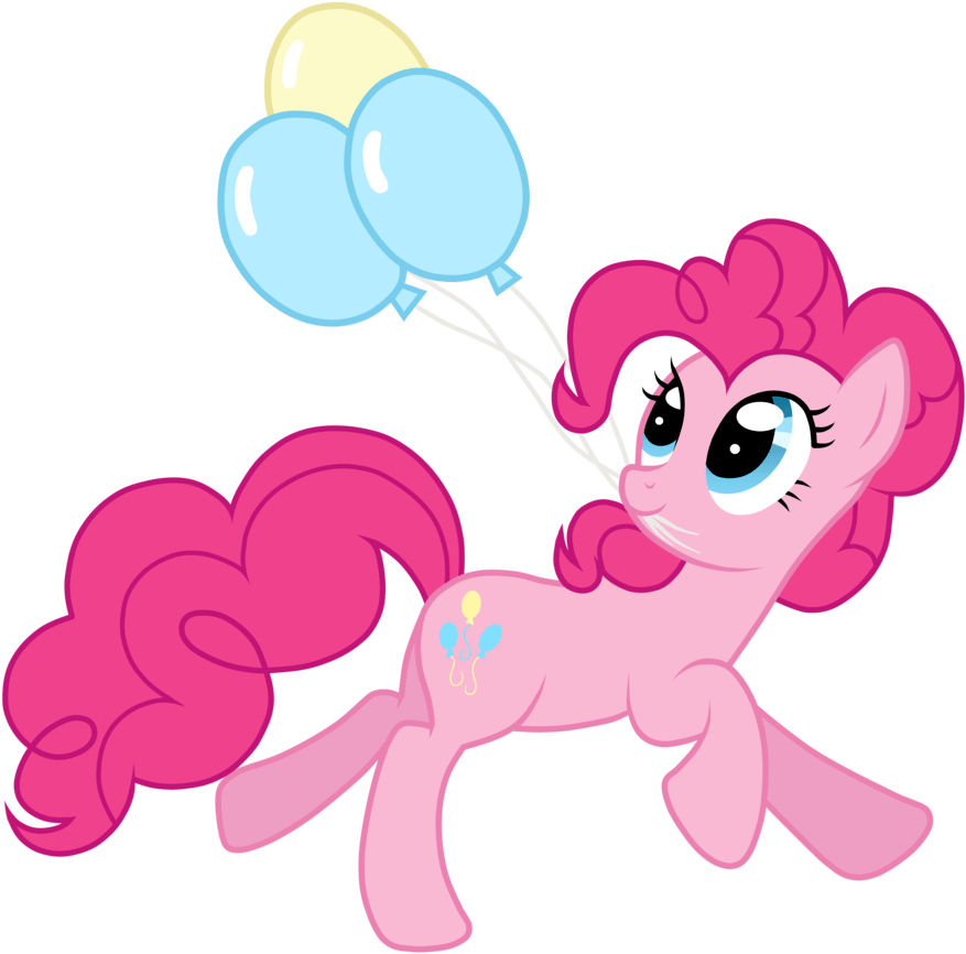 Pink Pony With Balloons PNG image