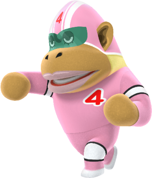 Pink_ Racer_ Gorilla_ Animal Crossing PNG image