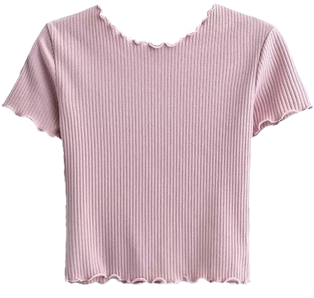 Pink Ribbed Crop Top PNG image