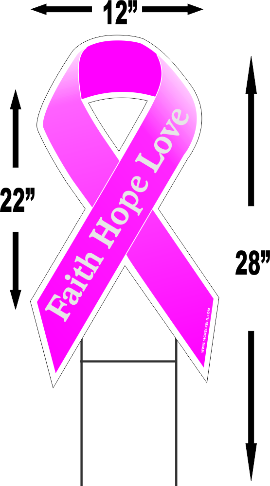 Pink Ribbon Faith Hope Love Dimensions PNG image