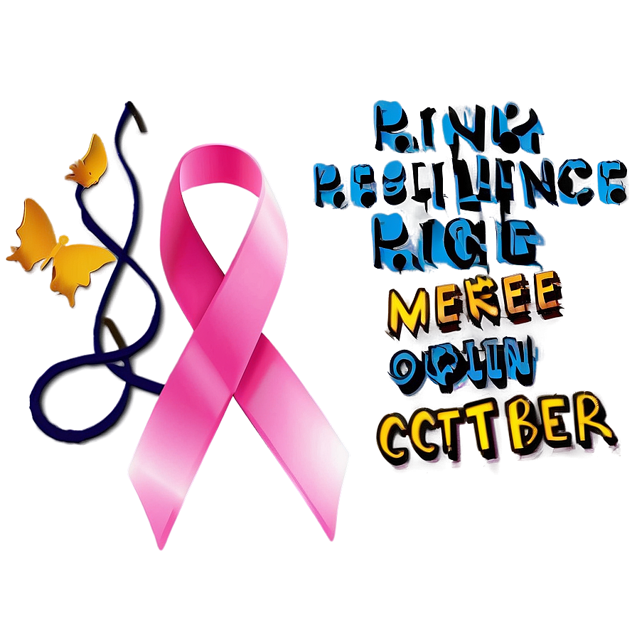 Pink Ribbon Resilience October Png Beu PNG image