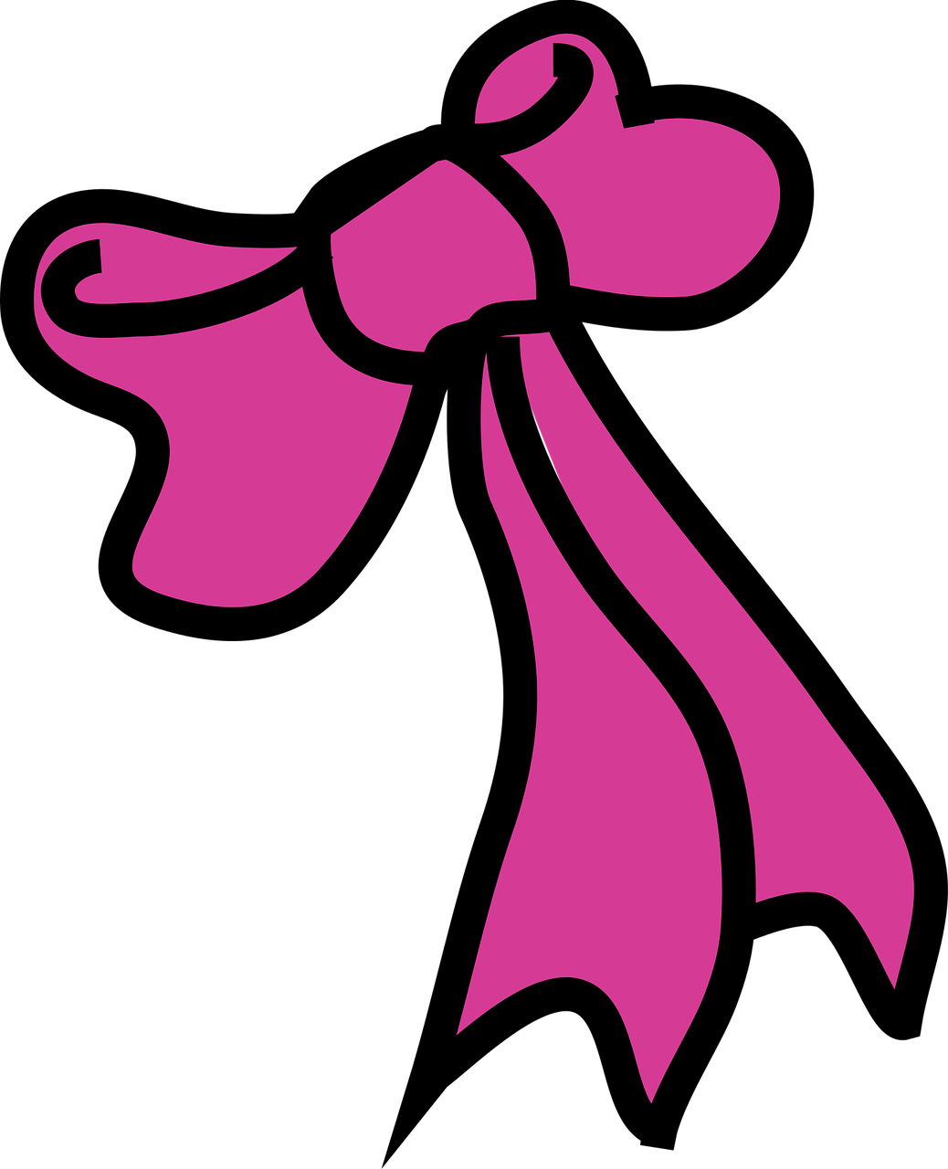 Pink Ribbon Symbolfor Breast Cancer Awareness PNG image