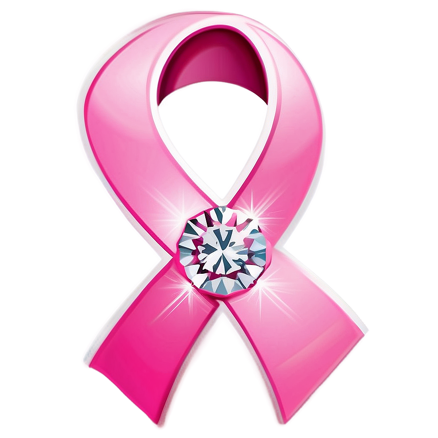 Pink Ribbon With Diamonds Png 67 PNG image